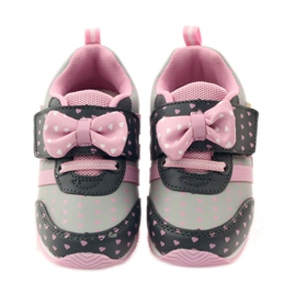 American Club Calçado esportivo americano com palmilha de couro rosa cinza 4