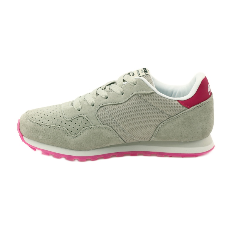American Club Esportes de couro americano 6506 amarrados cinza rosa 2