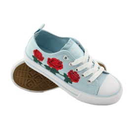 American Club Tênis com rosas bordadas American 17035 vermelho azul branco 3