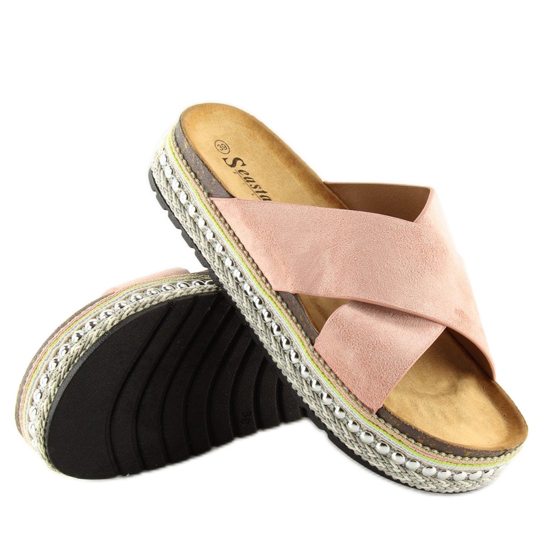 Chinelos rosa de mulher rosa CK15P rosa 1