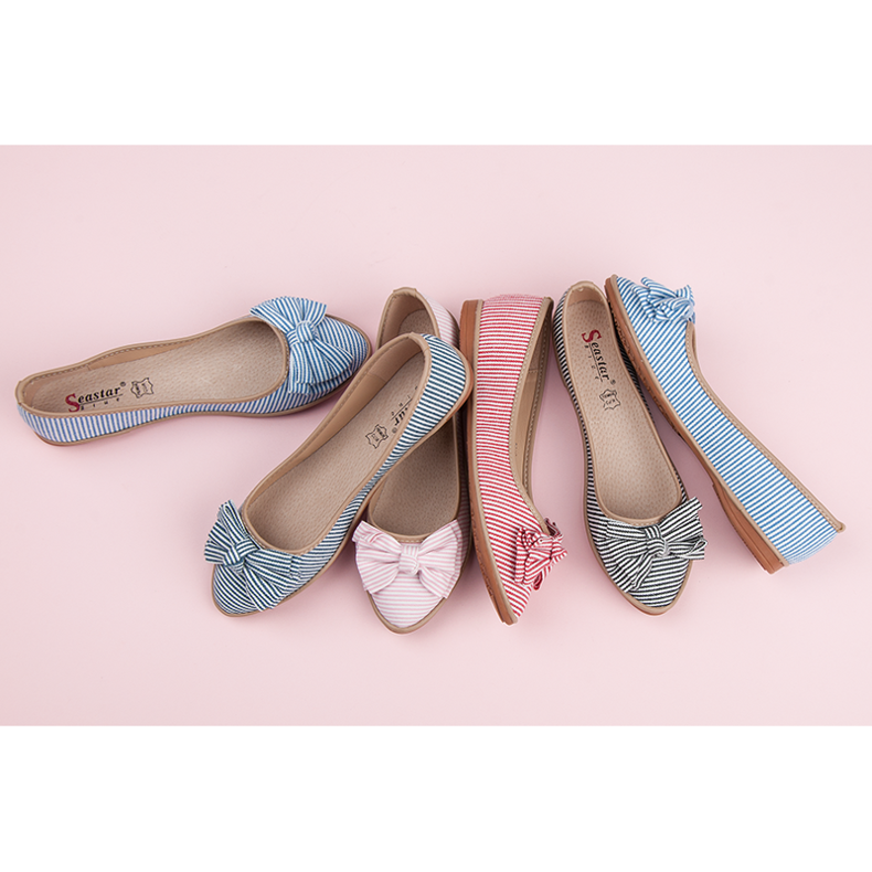 Seastar Bailarina canelada com laço vermelho 1