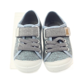 Calçado infantil Befado, sapatilhas, chinelos 251x097 cinza azul branco 4