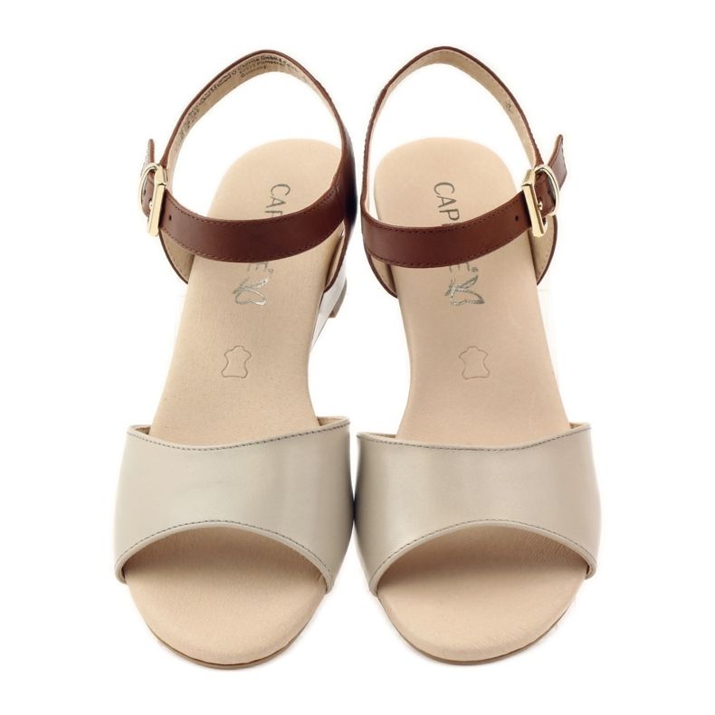 Sapatos de mulher Caprice sandálias de couro 28213 castanho 4