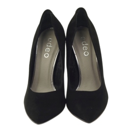 Edeo Sapatos de couro com salto alto 3162 preto 4