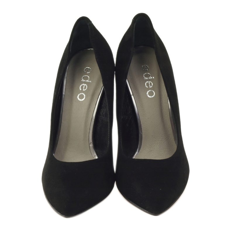 Edeo Sapatos de couro com salto alto 3162 preto 4