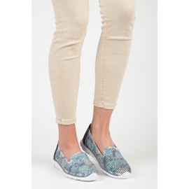 Vinceza Senhores de couro a céu aberto cinza azul 1