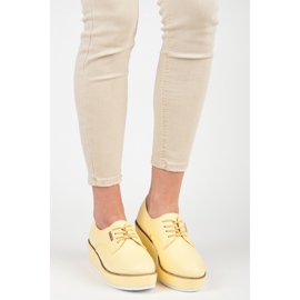 Vices Tornos de sapatos de cunha amarrados amarelo 1