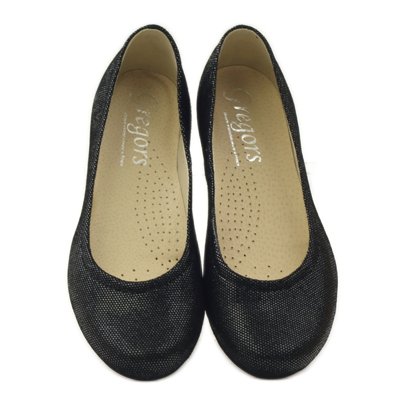 Gregors 686 bailarinas femininas pretas preto cinza 4
