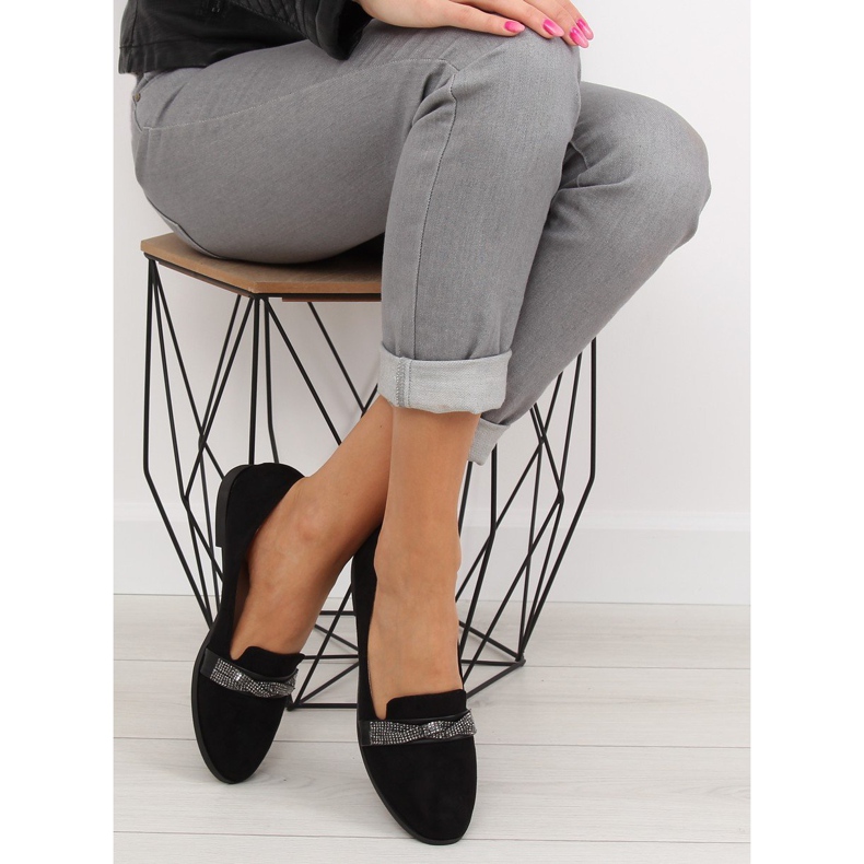 Mocassins pretos femininos pretos H8-110 preto 2