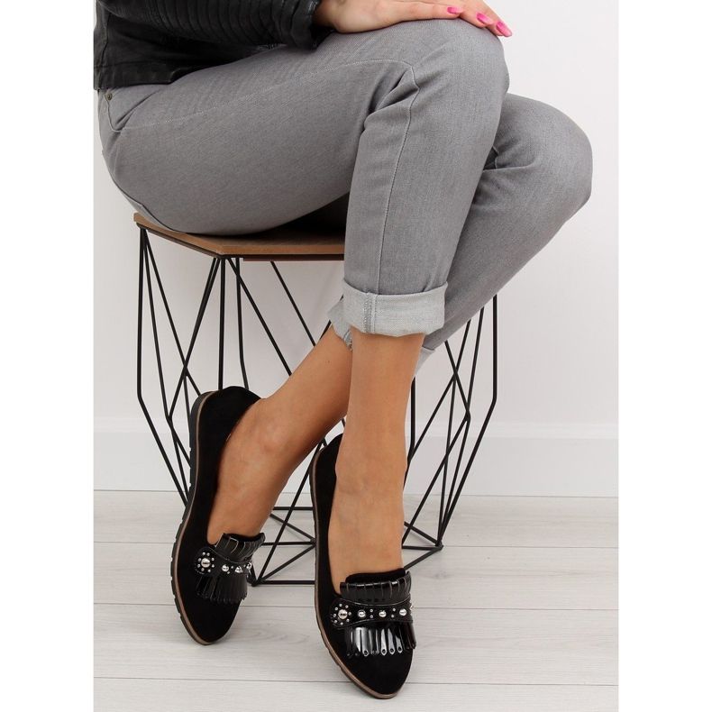 Mocassins pretos femininos pretos DM30P Preto 2