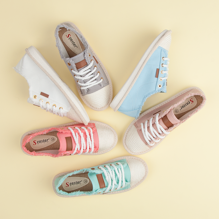 Seastar Tênis com cadarço, alpargatas branco 1