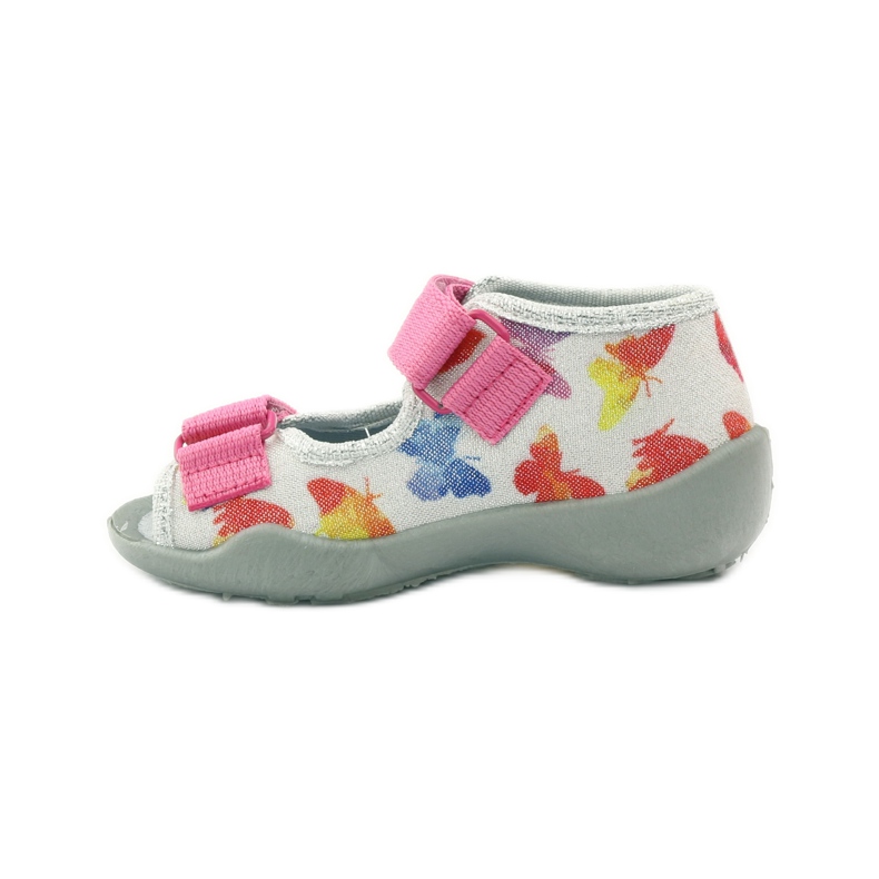Befado calçado infantil chinelos sandálias 242p075 rosa cinza 2