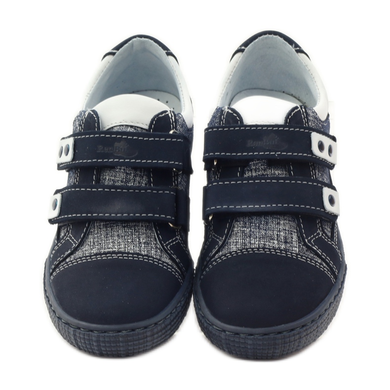 Sapatos de velcro Ren But 4299 azul marinho branco 4