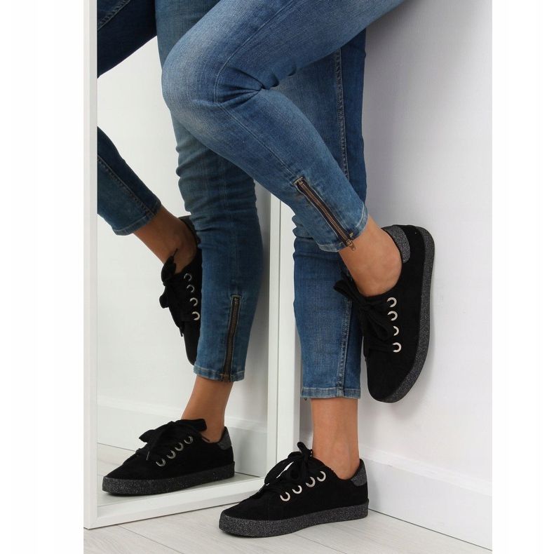 Tênis feminino preto AK03P Preto cinza 1