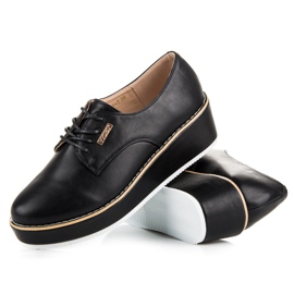 Vices Tornos de sapatos de cunha amarrados preto 2