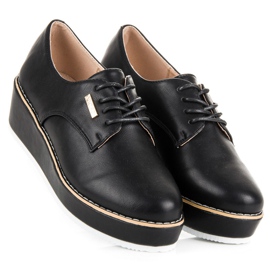 Vices Tornos de sapatos de cunha amarrados preto 1