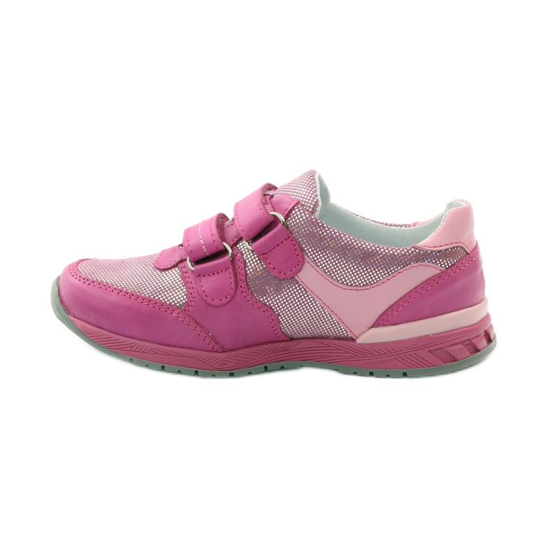 Sapatos de menina com flor Ren But 3265 rosa cinza 2
