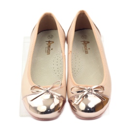 American Club Bailarinas de salto alto com arco americano rosa amarelo branco 4