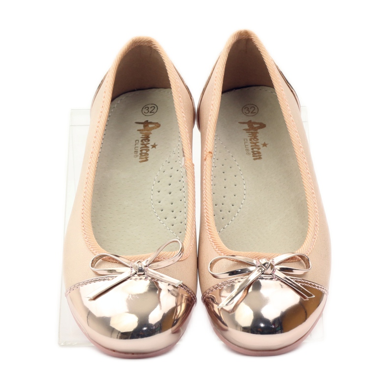 American Club Bailarinas de salto alto com arco americano rosa amarelo branco 4