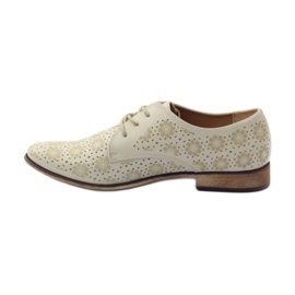 Sergio Leone Sapatos femininos com flores elegantes bege 2