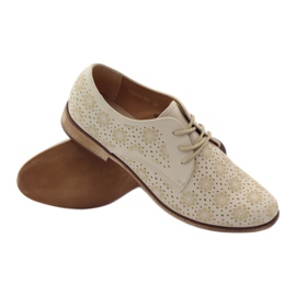 Sergio Leone Sapatos femininos com flores elegantes bege 3