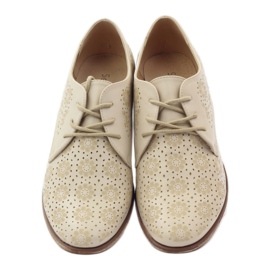Sergio Leone Sapatos femininos com flores elegantes bege 4