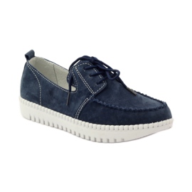 Sapatos Creepers de couro Filippo 020 azul marinho 1