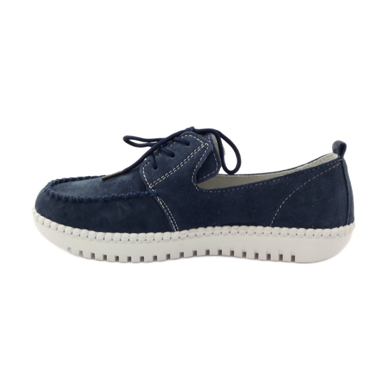 Sapatos Creepers de couro Filippo 020 azul marinho 2