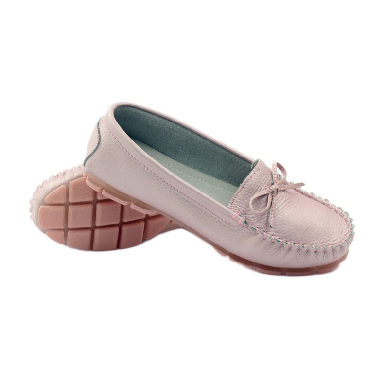 Mocassim de couro com laço Filippo 004 rosa 3