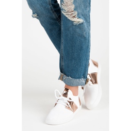 Tênis esportivo feminino branco rosa 2