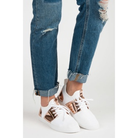 Tênis esportivo feminino branco rosa 1