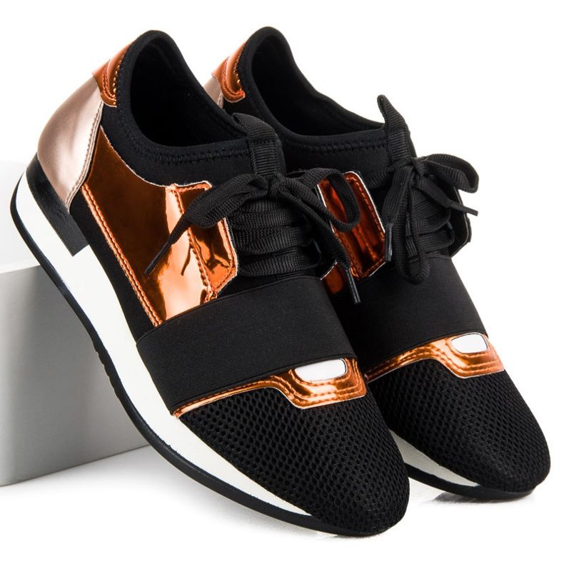 Sapatos esportivos da moda preto amarelo 1