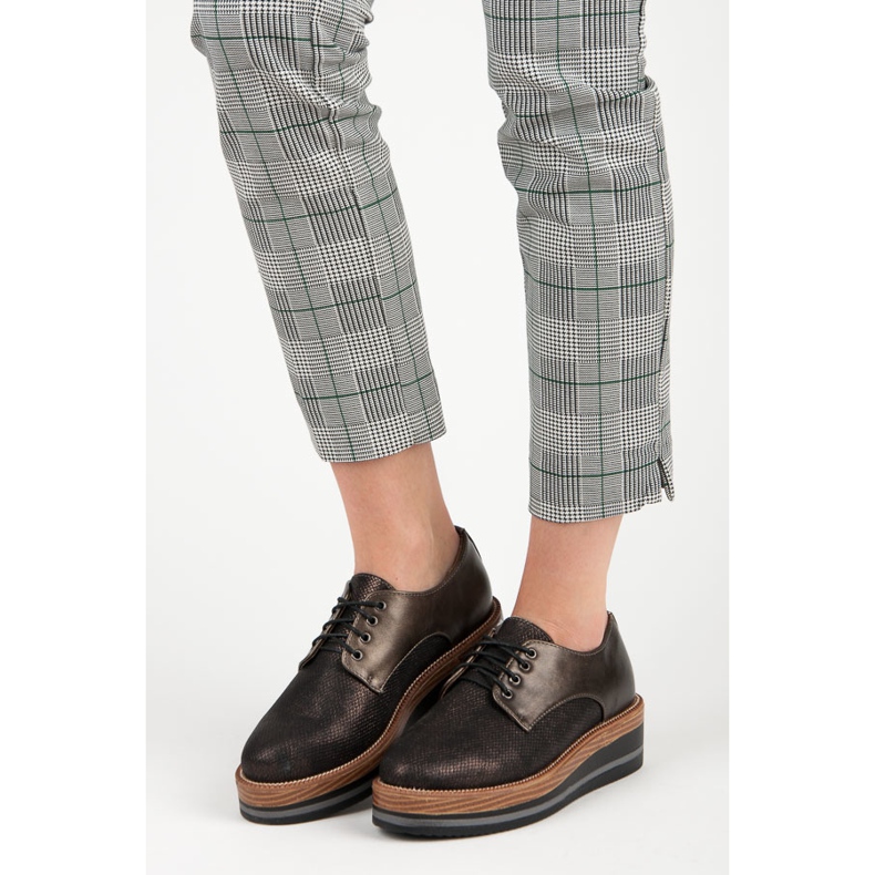 Kylie sapatos de cunha elegantes castanho 1