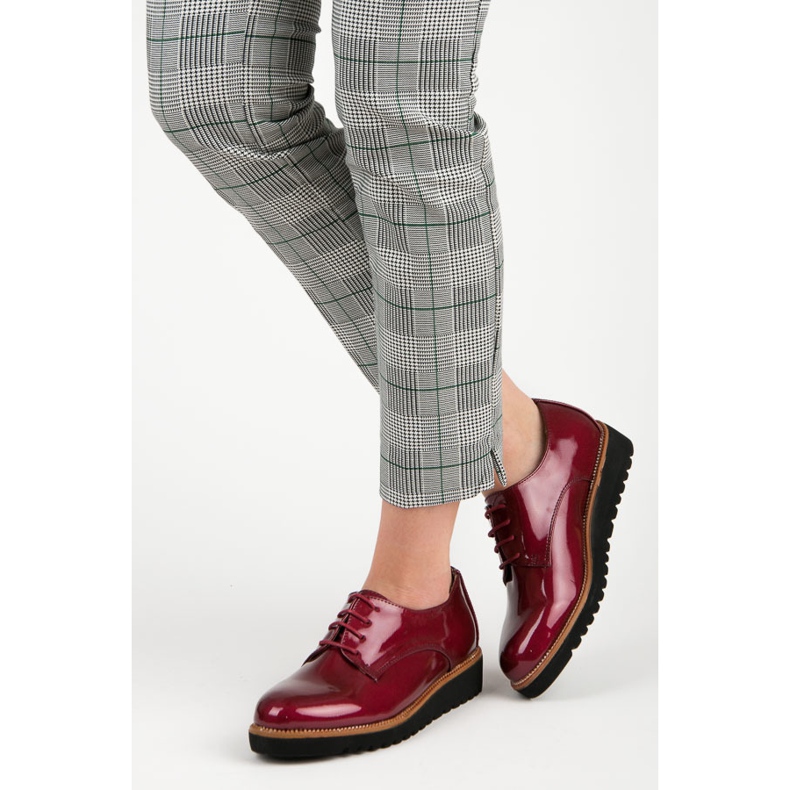 Kylie sapatos lacados Borgonha vermelho 2