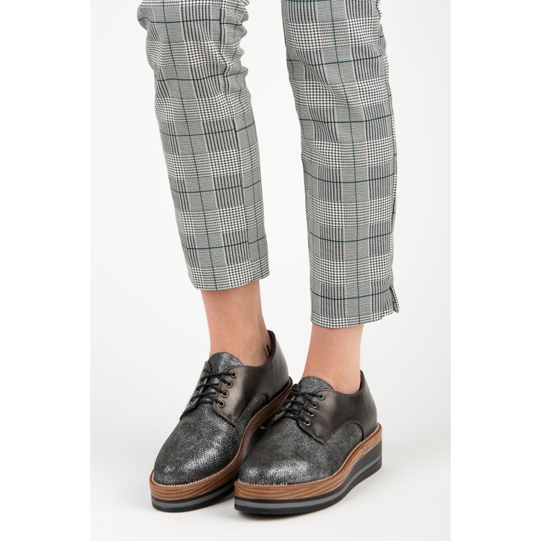 Kylie sapatos de cunha elegantes cinza 1