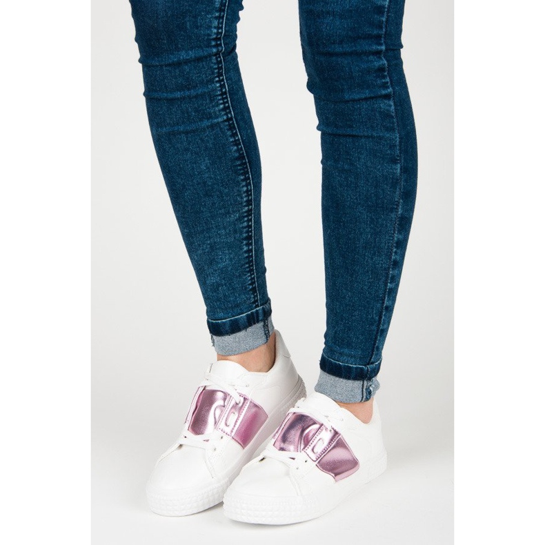 Tênis brancos da moda roxo 1