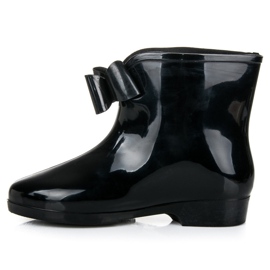 Botas de borracha preta com laço preto 1