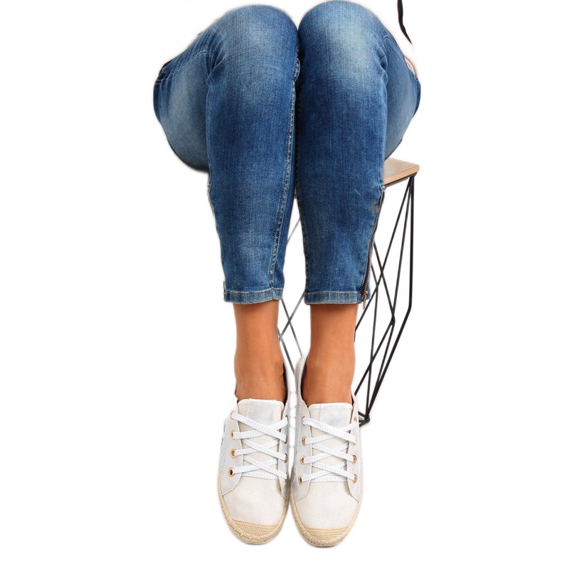 Tênis alpargatas com cadarço branco B-140 Branco 2