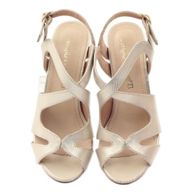 Sandália gladiadora de ouro 813 Sergio Leone amarelo castanho 4