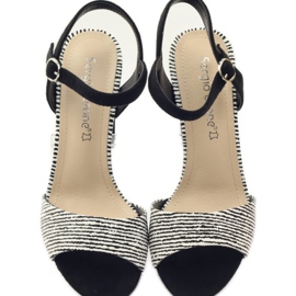 Sandálias no poste Sergio Leone 820 com listras branco preto 4