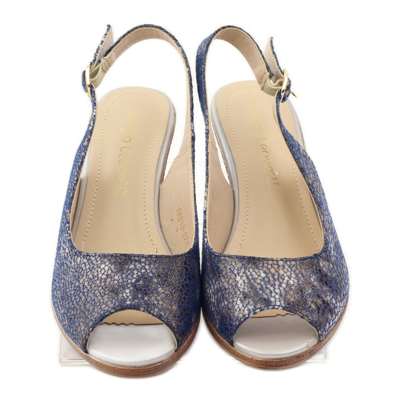 Sandália de cunha 811 Sergio Leone azul marinho 4