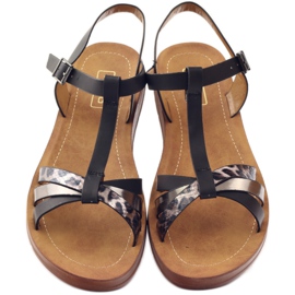 Filippo Sandálias de mulher leopardo 103 pretas preto cinza 4