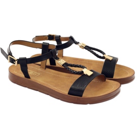 Filippo sandálias de mulher negra 104 preto amarelo 3