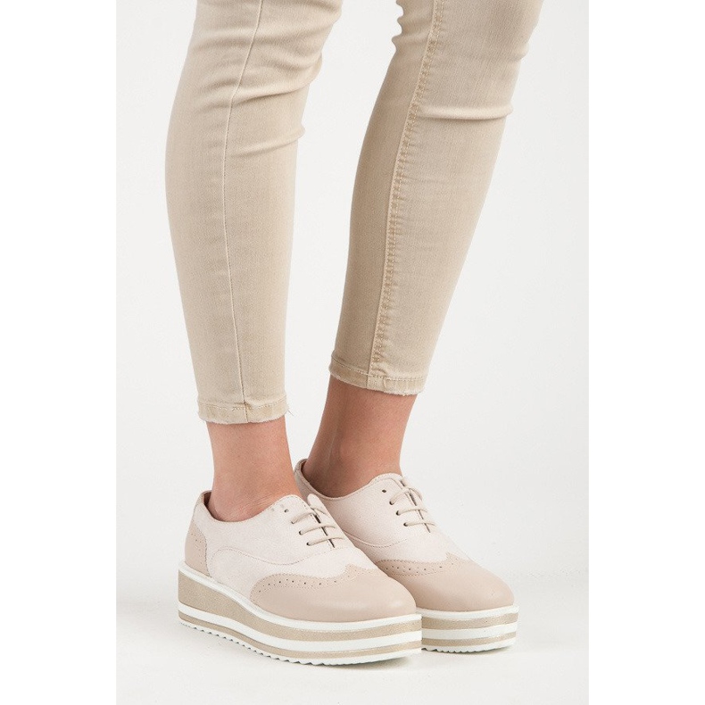 Fgm Paris Brogues amarrados na plataforma marrom 1