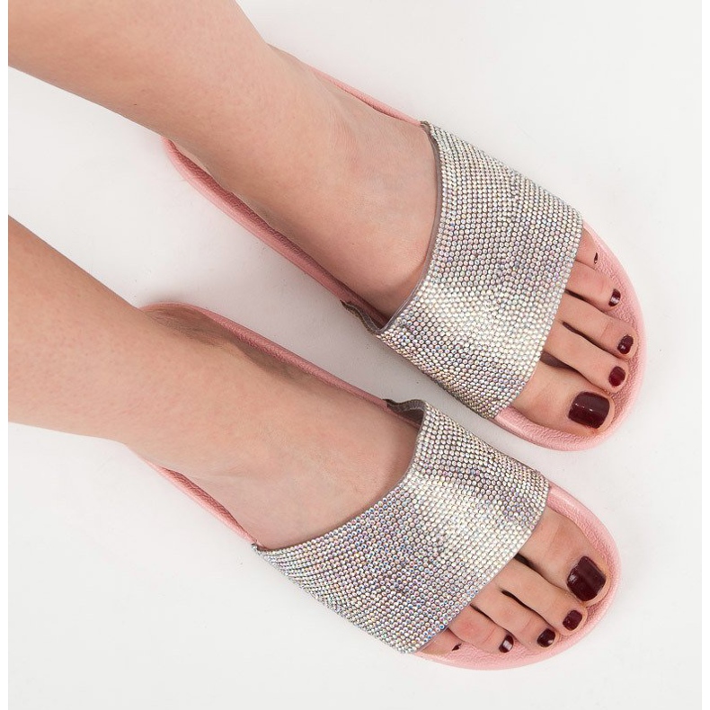 Bello Star chinelos com cristais rosa 1 Bello Star chinelos com cristais rosa 1