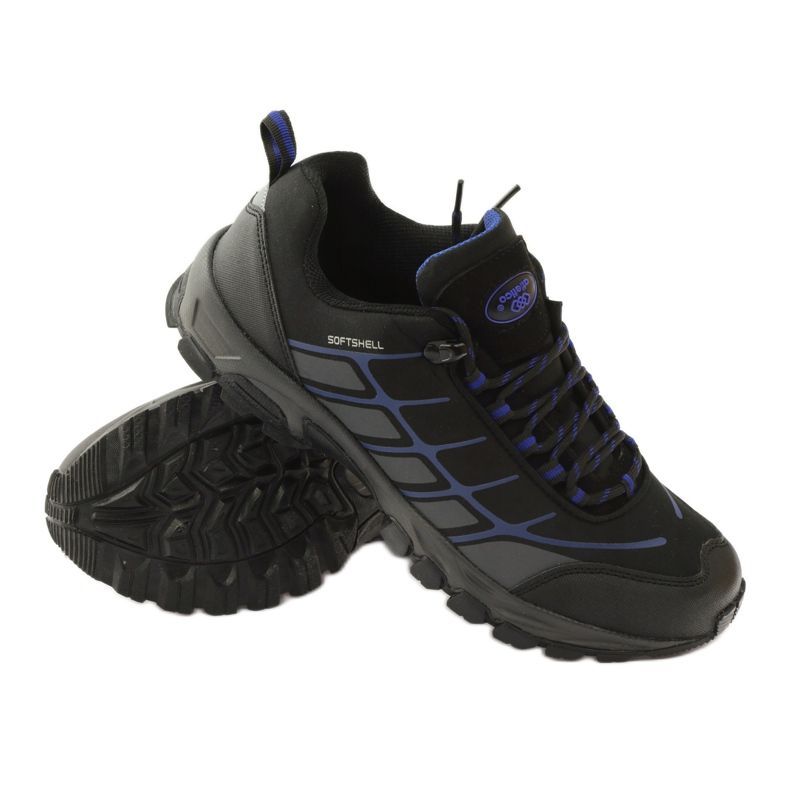 Atletico trekking esportes softshell preto azul cinza 3