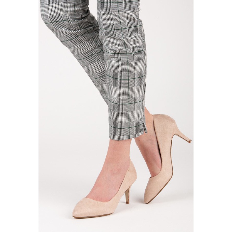 Bombas de salto alto de camurça castanho 2