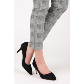 Bombas de camurça de salto alto preto 2