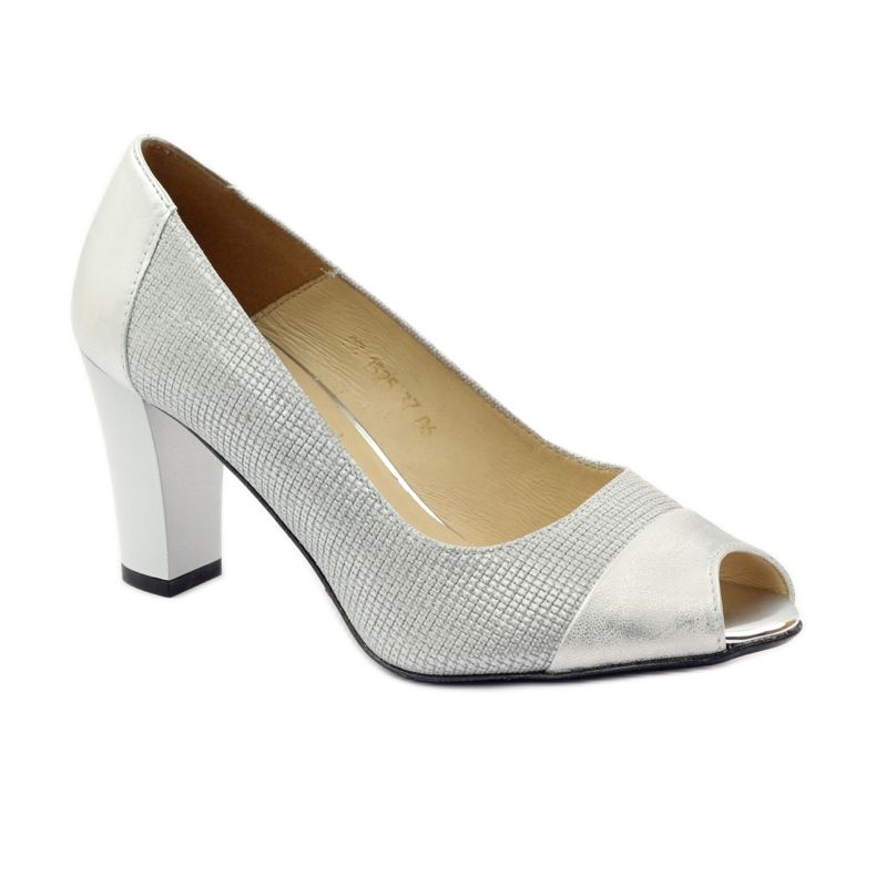 Sapatos femininos Gamis 1525 prata cinza 1