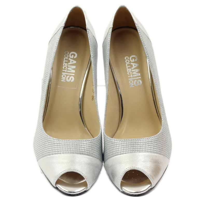 Sapatos femininos Gamis 1525 prata cinza 4